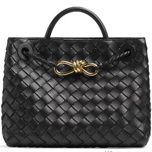 Bottega Veneta Black Small Andiamo Intrecciato